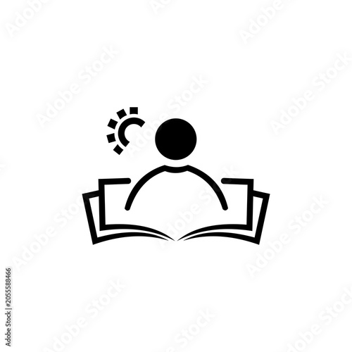 Smart Learning Education Logo Vector, Student Reading Book with Idea Innovation Icon