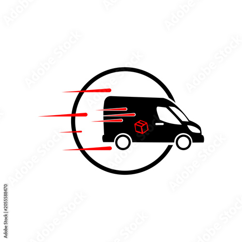 Fast Delivery Van Logo Vector Design for Tote Bag Print and Shipping Business Branding