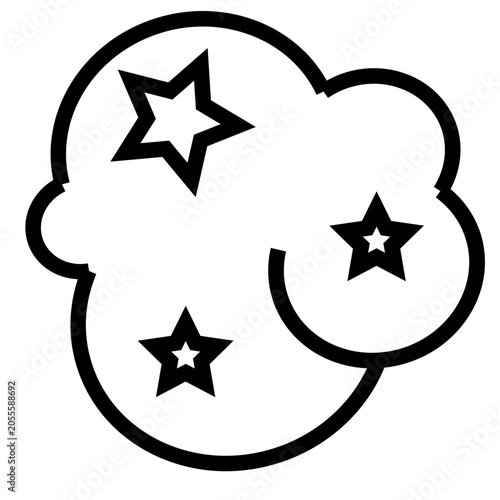clouds and stars icon vector