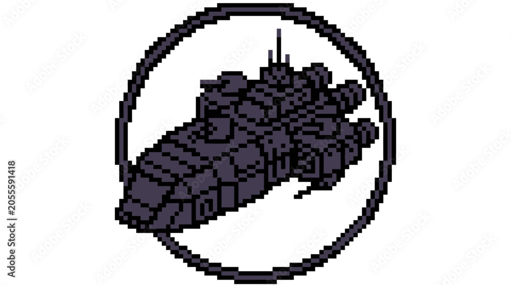 Obraz premium Modern spaceship in circle frame.
