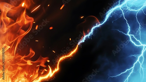 Fire and Ice Lightning Contrast
