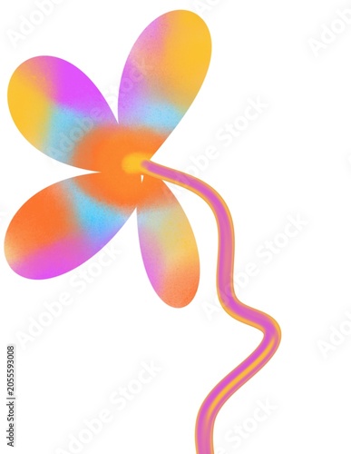 abstract colorful flower design isolated on white background 