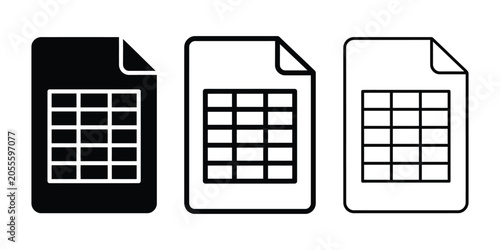 Konstfotografi CSV file format icon silhouette vector outline and line art