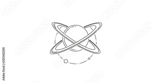 Minimalist line art logo representing global connectivity and scientific innovation