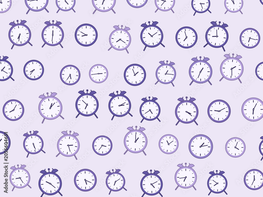 Obraz premium Alarm Clocks Scatter Playful Vintage Pattern Art