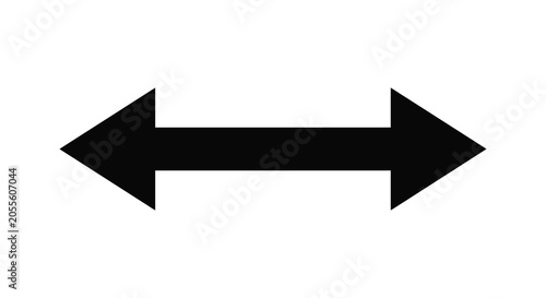 Tableau sur toile Bidirectional arrow silhouette on a white background