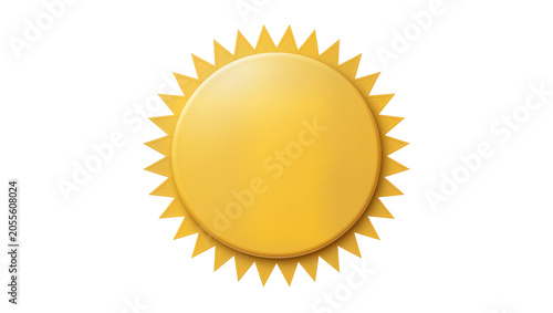 Obraz na plátně Golden sun symbol with sharp rays, isolated on transparent background