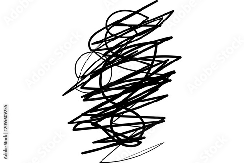 Abstract Ink Splatter Swirls on White Background Minimalist Art Line Drawing