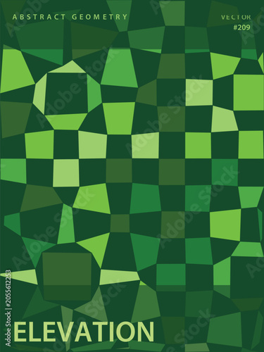 Foto Green geometric patterns, abstract shapes, elevation design, vellum texture