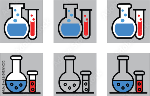 Modern Chemistry Flask & Test Tube Icon