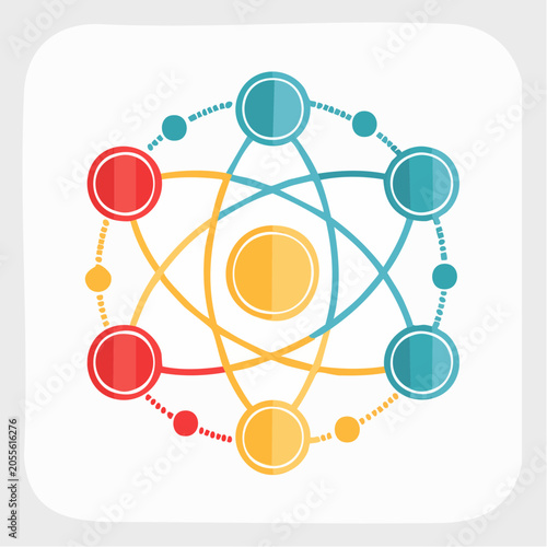 Abstract Atom Model with Interconnected Orbits