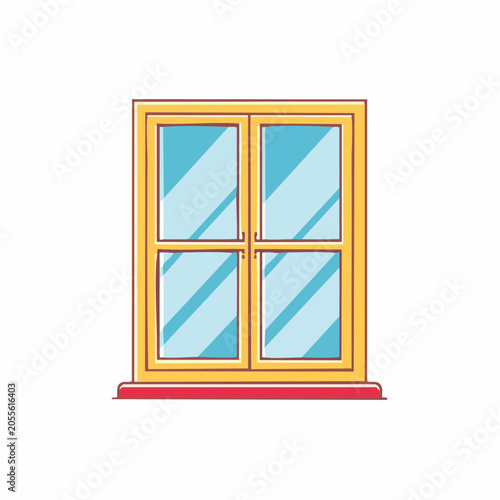 Cartoon Window Illustration