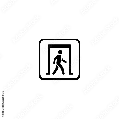 Minimalist black and white metal detector icon for security design