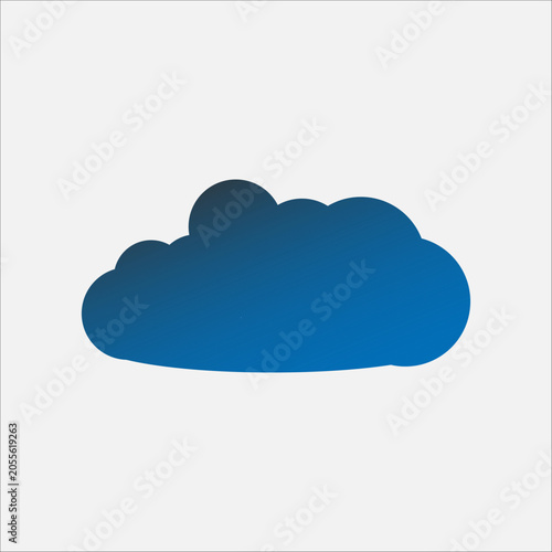 Blue cloud icon. Vector illustration.