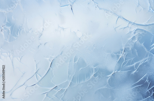 Processed collage of blue cold cracked ice surface texture. Background for banner, backdrop