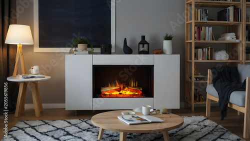 fireplace in the living room
