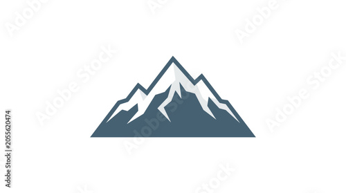 Obraz na plátně Minimalist snow capped mountain peak graphic icon.