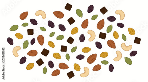 Obraz na płótnie Assorted healthy trail mix with nuts and dried fruit.