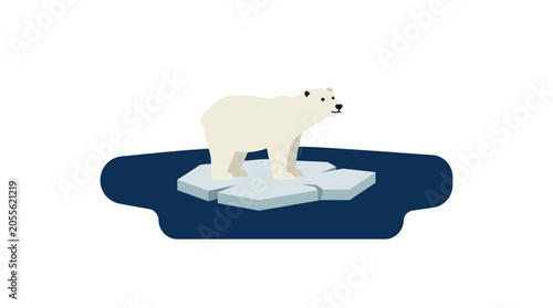 Bild auf Leinwand Polar bear standing on melting ice floe in ocean.