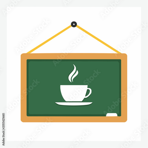 Chalkboard with Coffee Cup Icon