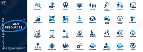 Bild auf Leinwand Human resources icon set