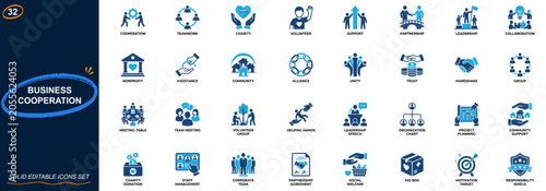 Foto Business cooperation and teamwork icon set