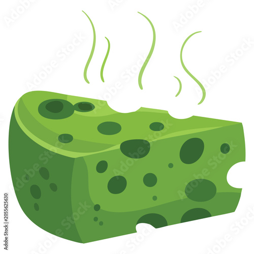 Bild auf Leinwand Smelly dorblu cheese delicacy with flies around a cheese piece