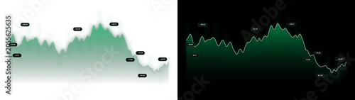Photography PNG image of Dynamic green stock market graph illustration, fluctuating financia