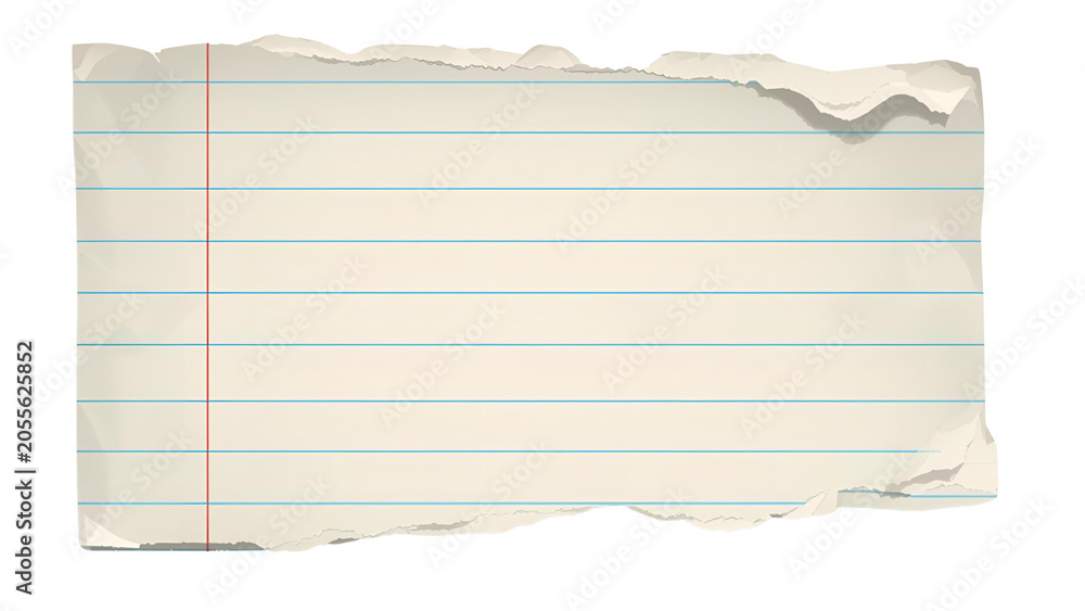 Fototapeta premium Classic School Notebook Page Background with Blue Lines and Empty Space- Vintage Lined Notebook Paper Background with Folded Corner and Copy Space