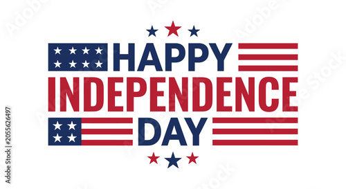Obraz na plátně Independence day typographic design with stars and stripes a patriotic vector il