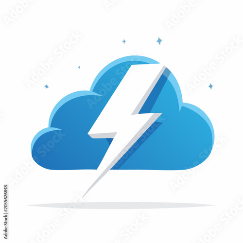 Cloud and Lightning Bolt Icon