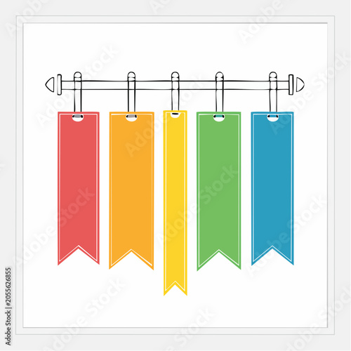 Colorful Ribbons Hanging on a Bar