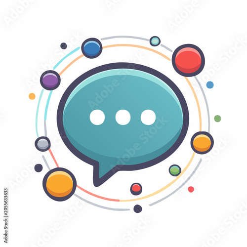 Chat Bubble Icon with Connected Dots