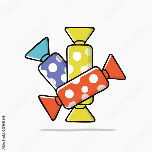 Colorful Wrapped Candies with Polka Dots