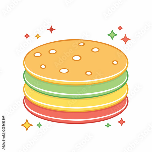 Stack of Colorful Pancakes with Sparkles