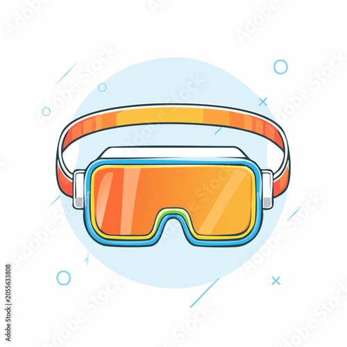 Stylized Illustration of Ski Goggles
