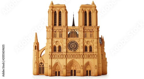 Bild auf Leinwand Notre Dame Cathedral, Paris, France, wooden model, architecture, travel concept,