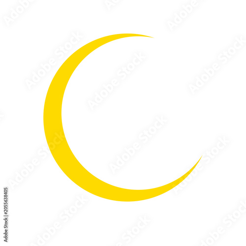 Fotografie Yellow Crescent Vector Frame Round Border Arc Empty Element Background