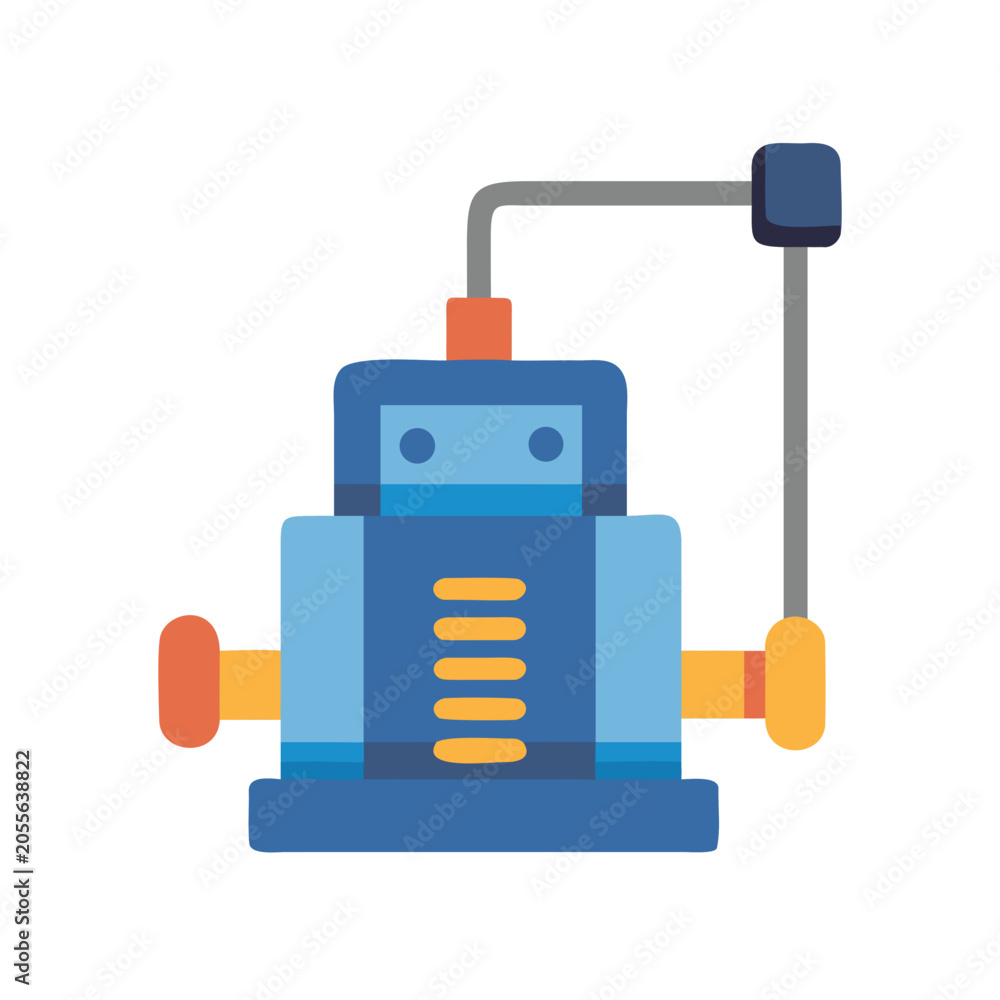 Fototapeta premium Cartoon robot illustration on black background perfect for children's designs