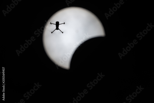 Drone Silhouette Against Partial Solar Eclipse in WV
