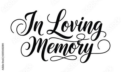 Canvastavla In loving memory calligraphy text sympathy card design element