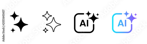 Foto Simple Generative AI Sparkle Icon Set