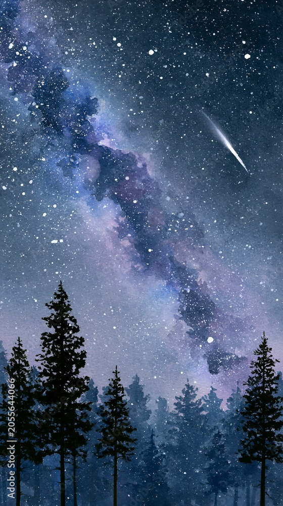 Obraz premium Night sky with Milky Way