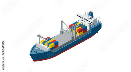 Bild auf Leinwand Cargo Ship Loaded with Containers Sailing on the Ocean.