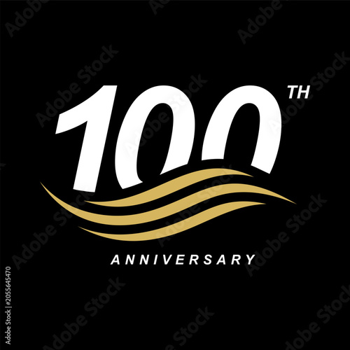 Фотография Number 100 years anniversary for birthday celebration logo design inspiration