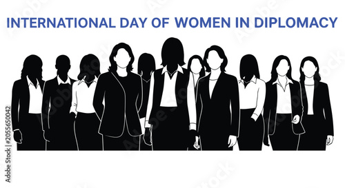 Foto Silhouettes of women in business suits international day of women in diplomacy