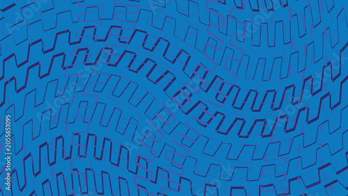 Abstract blue background with geometric wavy zigzag line pattern