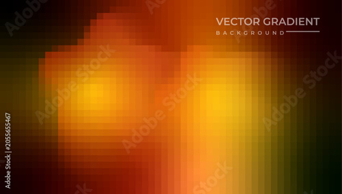 Abstract geometric pixel art gradient background with warm orange and yellow mosaic squares