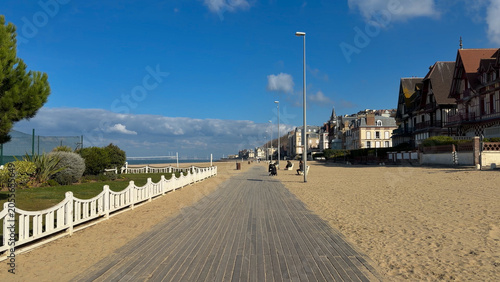 Seaside resort on the English Channel coast of Trouville-sur-Mer, Normandy, France, October 20, 2025