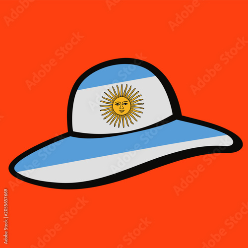 Argentina hat cup on colour background
